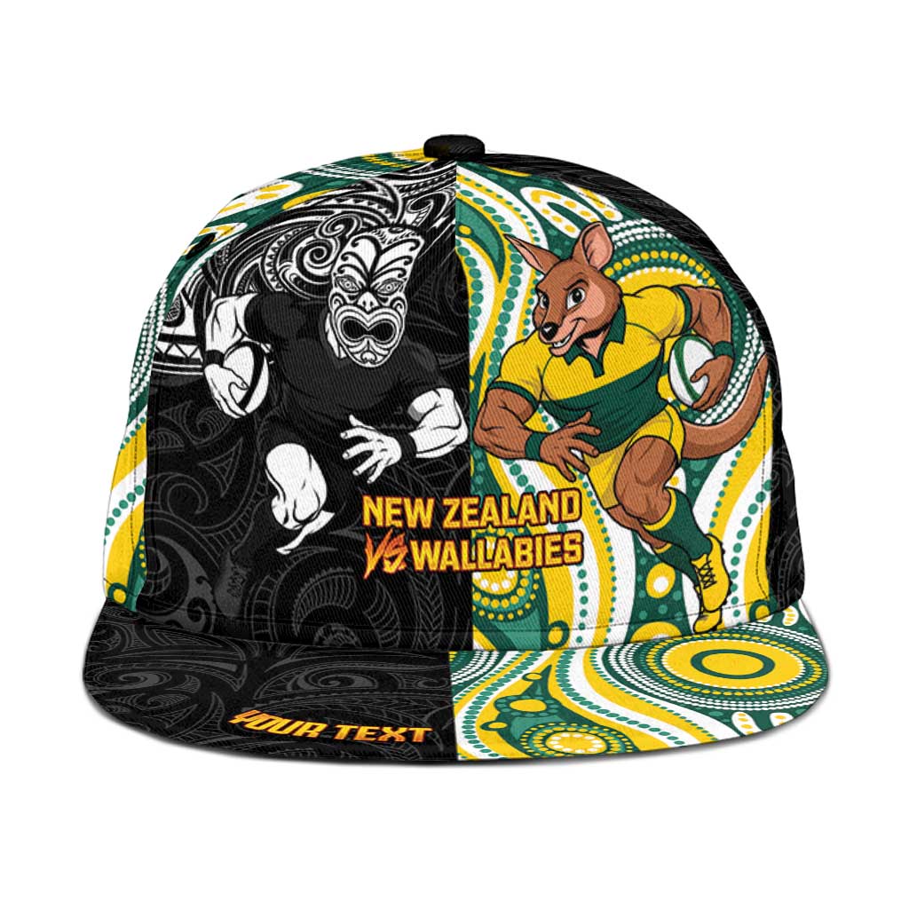 Personalised Australia vs New Zealand Snapback Cap Rugby Rivalry Two Nations One Battle