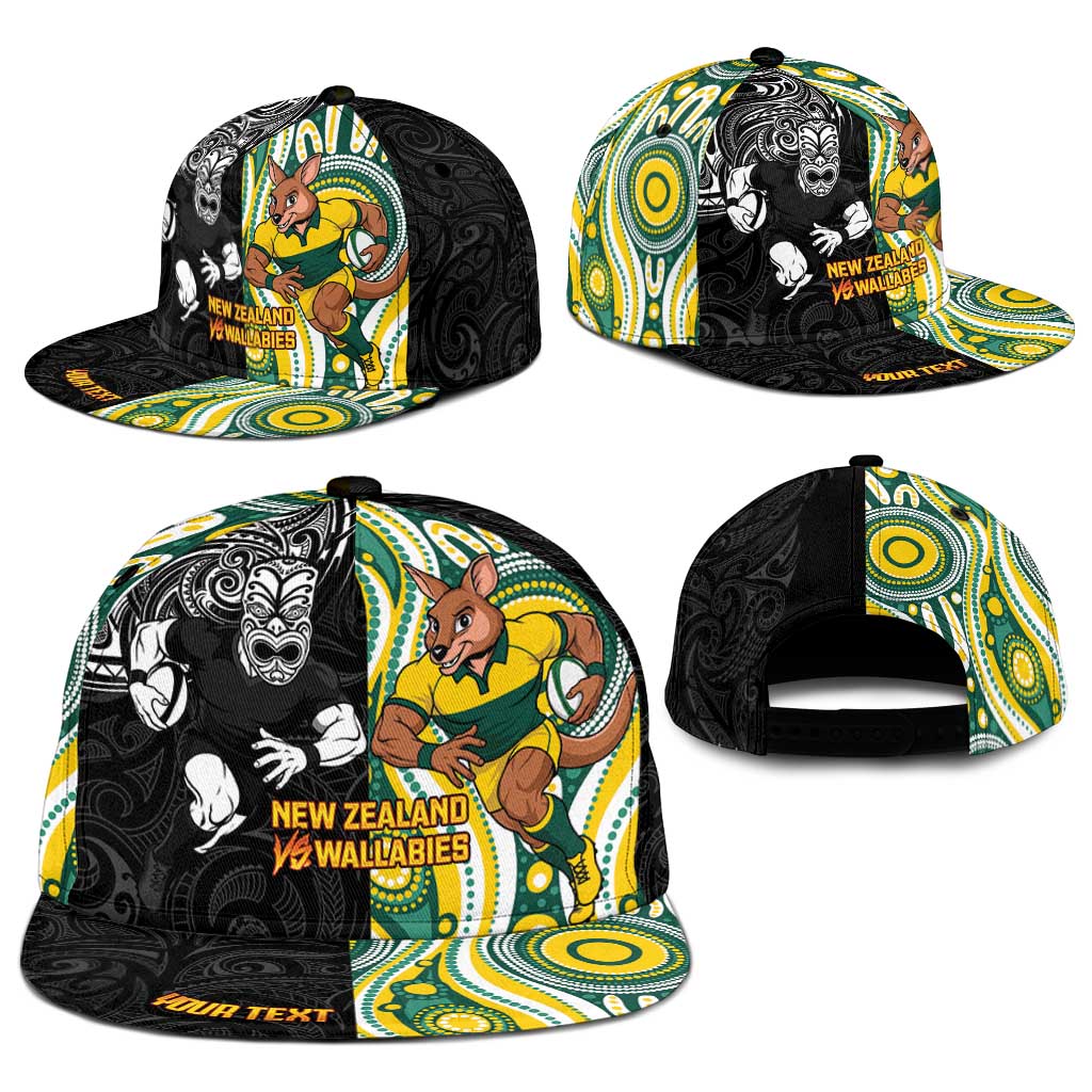 Personalised Australia vs New Zealand Snapback Cap Rugby Rivalry Two Nations One Battle