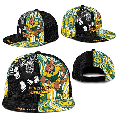 Personalised Australia vs New Zealand Snapback Cap Rugby Rivalry Two Nations One Battle