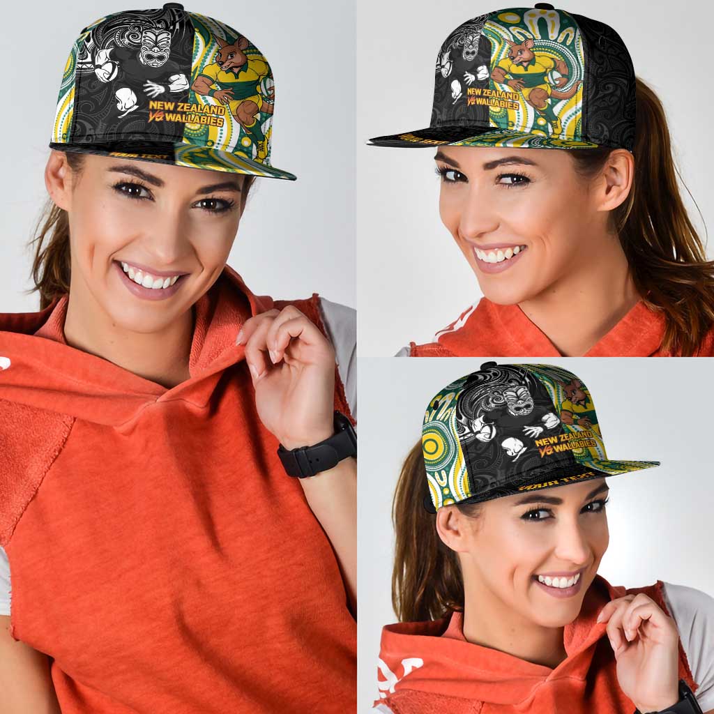 Personalised Australia vs New Zealand Snapback Cap Rugby Rivalry Two Nations One Battle