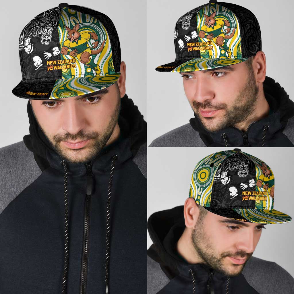 Personalised Australia vs New Zealand Snapback Cap Rugby Rivalry Two Nations One Battle