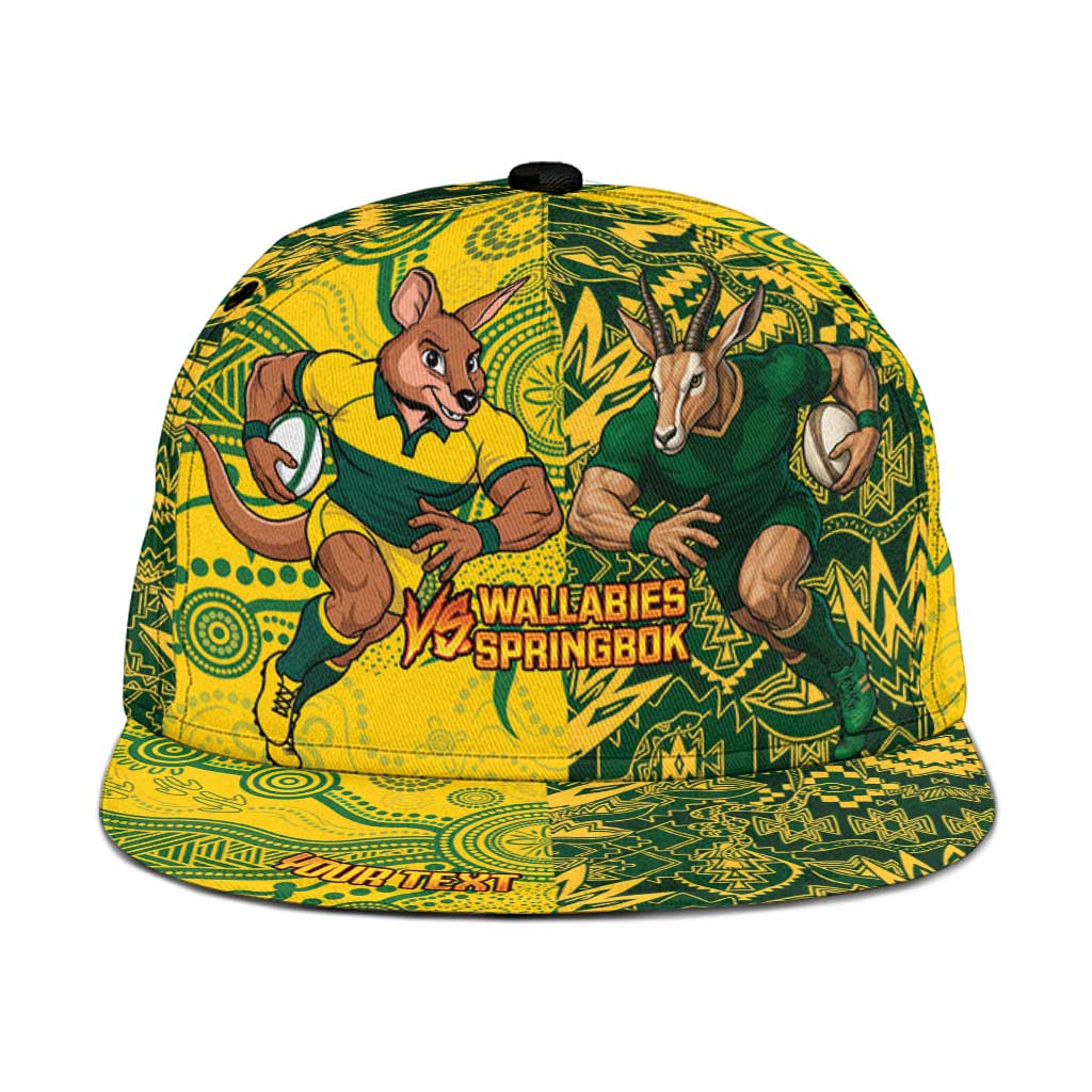 Personalised Australia vs South Africa Snapback Cap Wallabies vs Springboks Two Nations One Battle