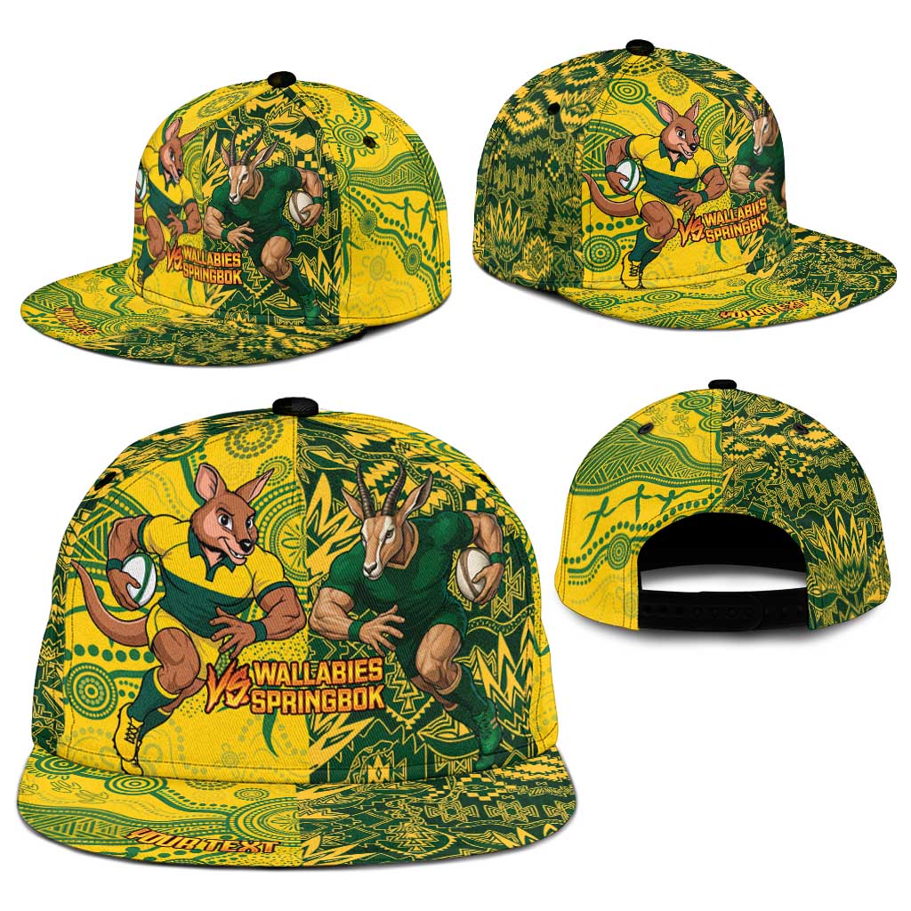 Personalised Australia vs South Africa Snapback Cap Wallabies vs Springboks Two Nations One Battle