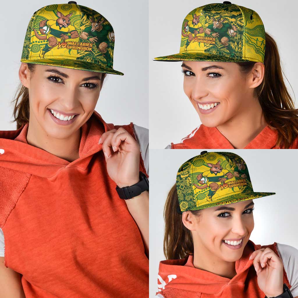 Personalised Australia vs South Africa Snapback Cap Wallabies vs Springboks Two Nations One Battle