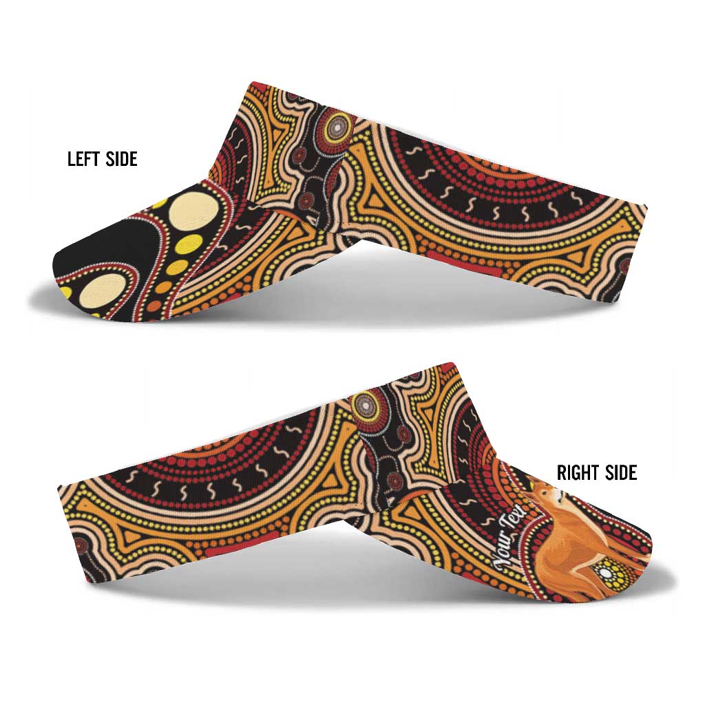 Personalised Australian Astrology Sun Visor Cap Aboriginal Dingo Zodiac Sign