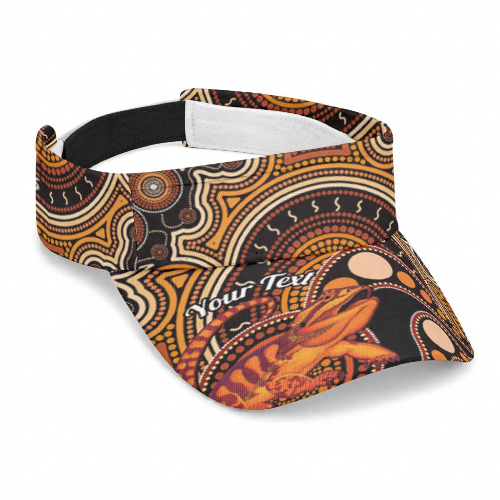 Personalised Australian Astrology Sun Visor Cap Aboriginal Dragon Lizard Zodiac Sign