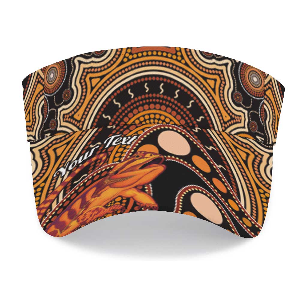 Personalised Australian Astrology Sun Visor Cap Aboriginal Dragon Lizard Zodiac Sign
