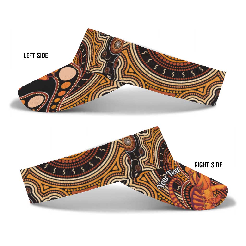Personalised Australian Astrology Sun Visor Cap Aboriginal Dragon Lizard Zodiac Sign