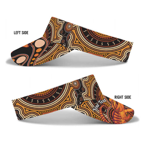 Personalised Australian Astrology Sun Visor Cap Aboriginal Dragon Lizard Zodiac Sign