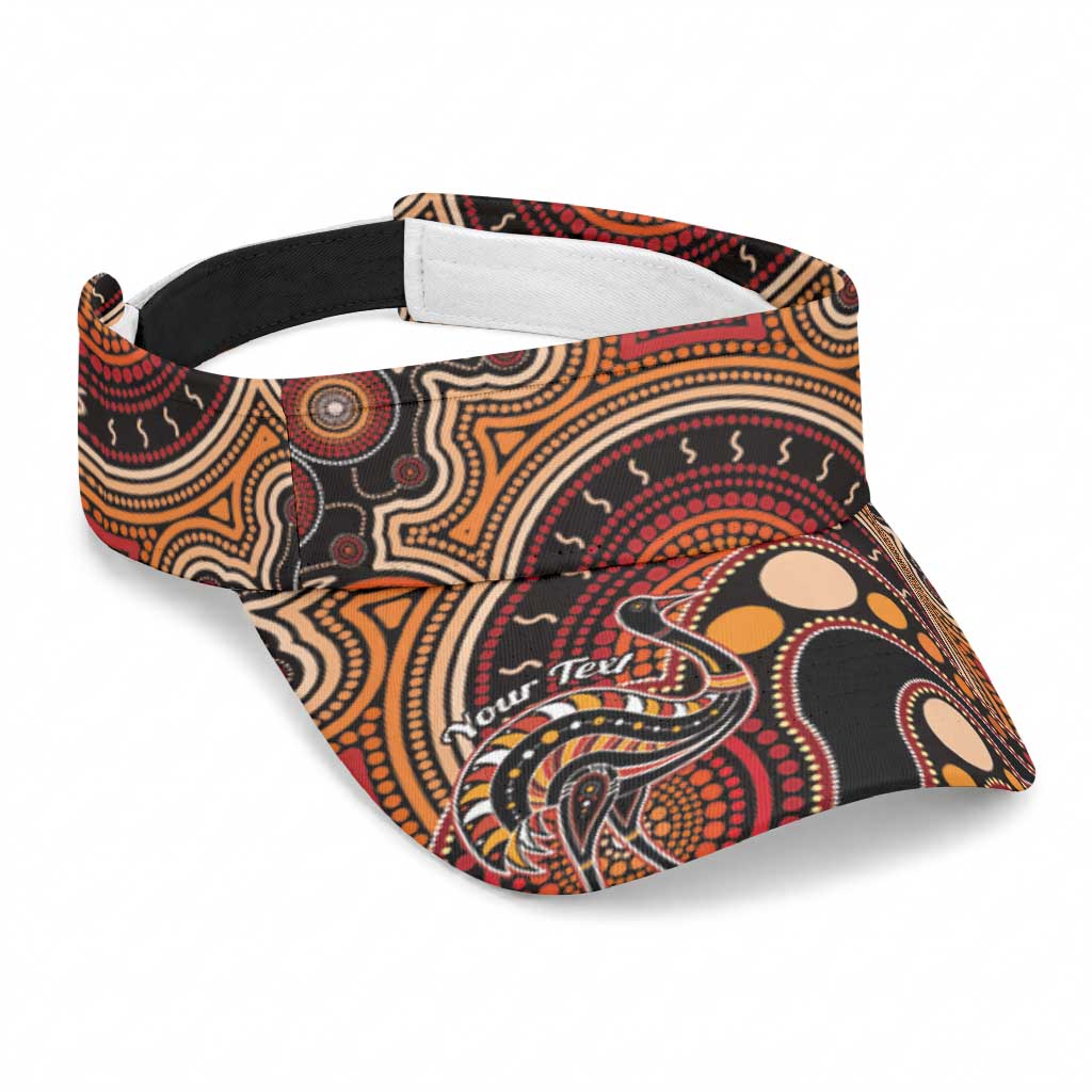 Personalised Australian Astrology Sun Visor Cap Aboriginal Emu Zodiac Sign