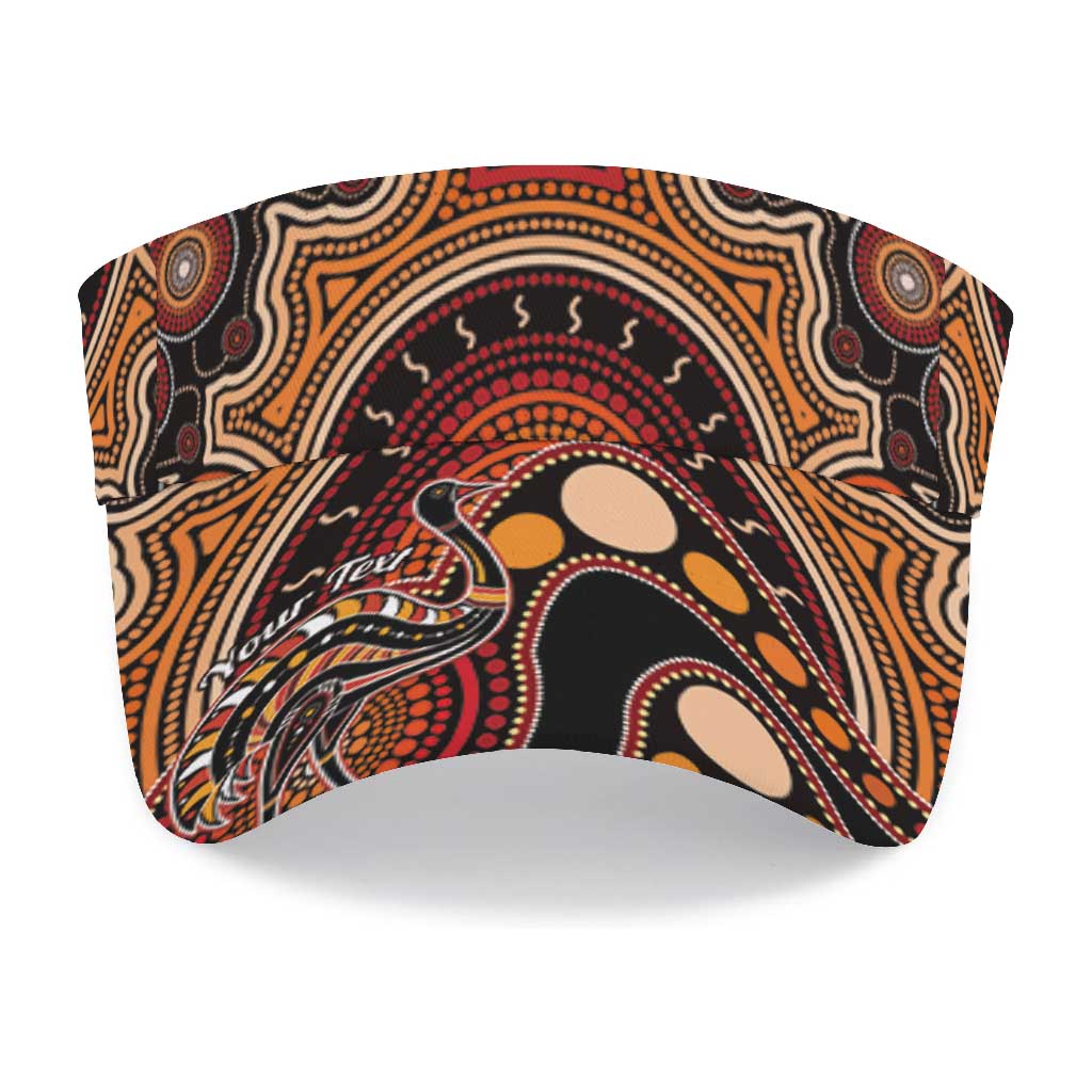 Personalised Australian Astrology Sun Visor Cap Aboriginal Emu Zodiac Sign