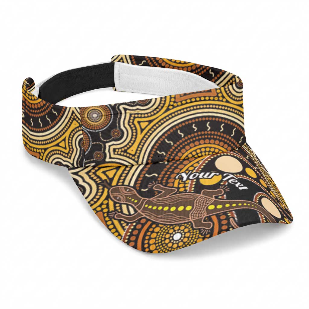 Personalised Australian Astrology Sun Visor Cap Aboriginal Goanna Zodiac Sign