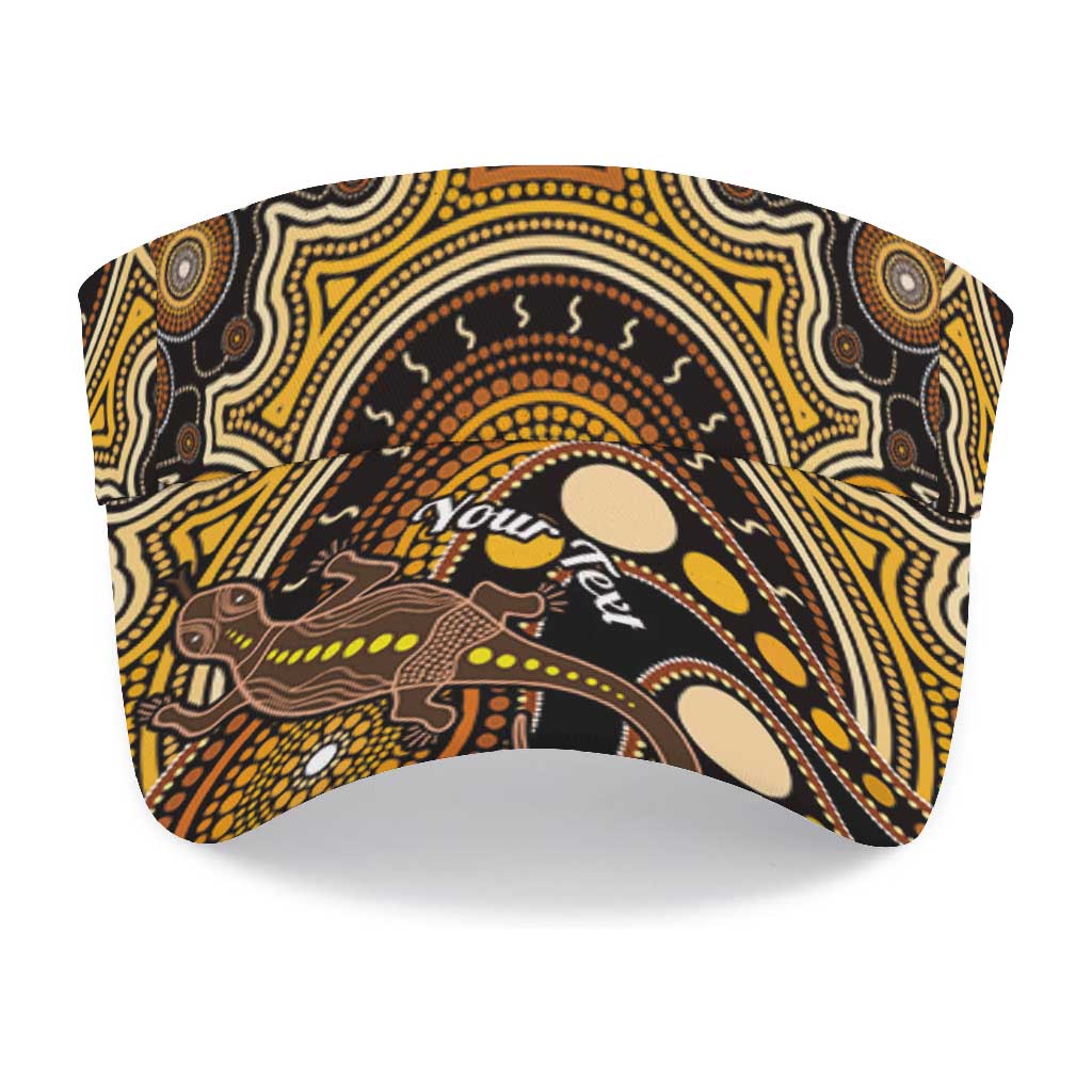 Personalised Australian Astrology Sun Visor Cap Aboriginal Goanna Zodiac Sign