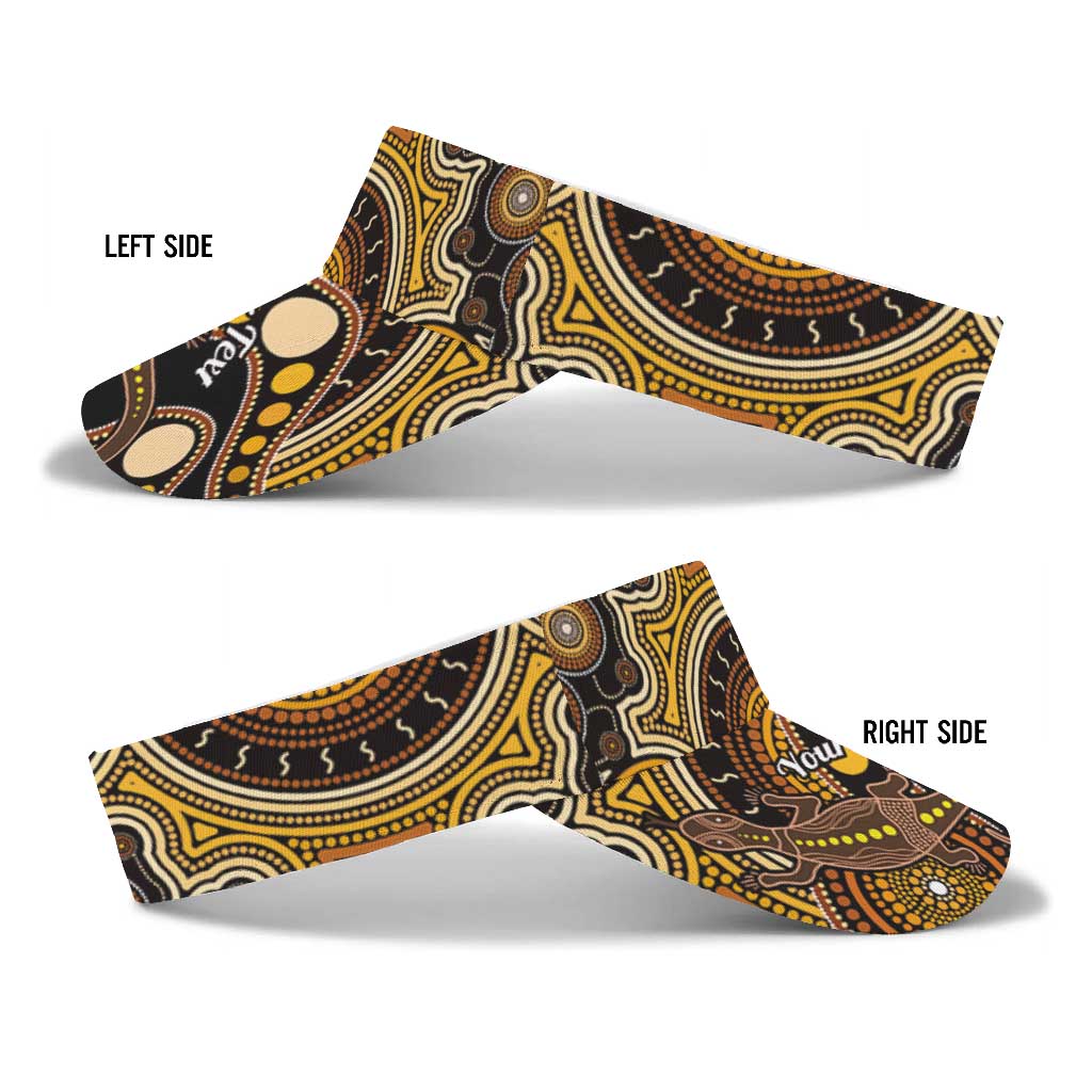 Personalised Australian Astrology Sun Visor Cap Aboriginal Goanna Zodiac Sign