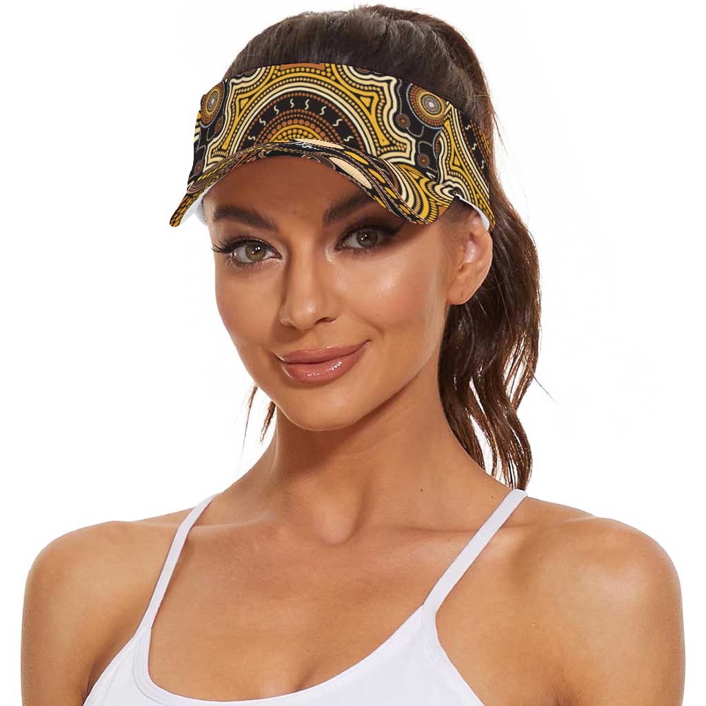 Personalised Australian Astrology Sun Visor Cap Aboriginal Goanna Zodiac Sign