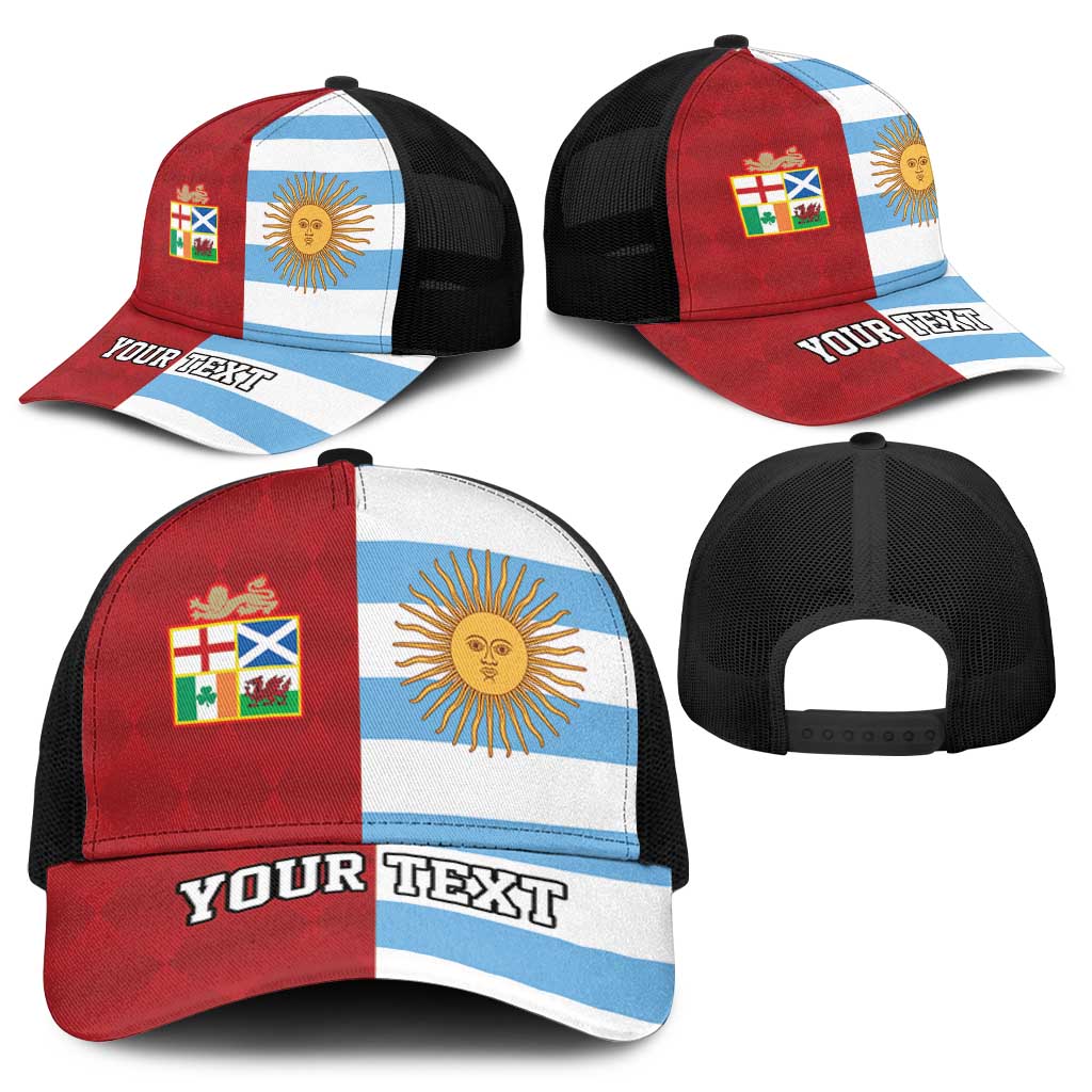 Personalised British Lions-Argentina Baseball Net Cap Sporty Style - Aussie Hoodie
