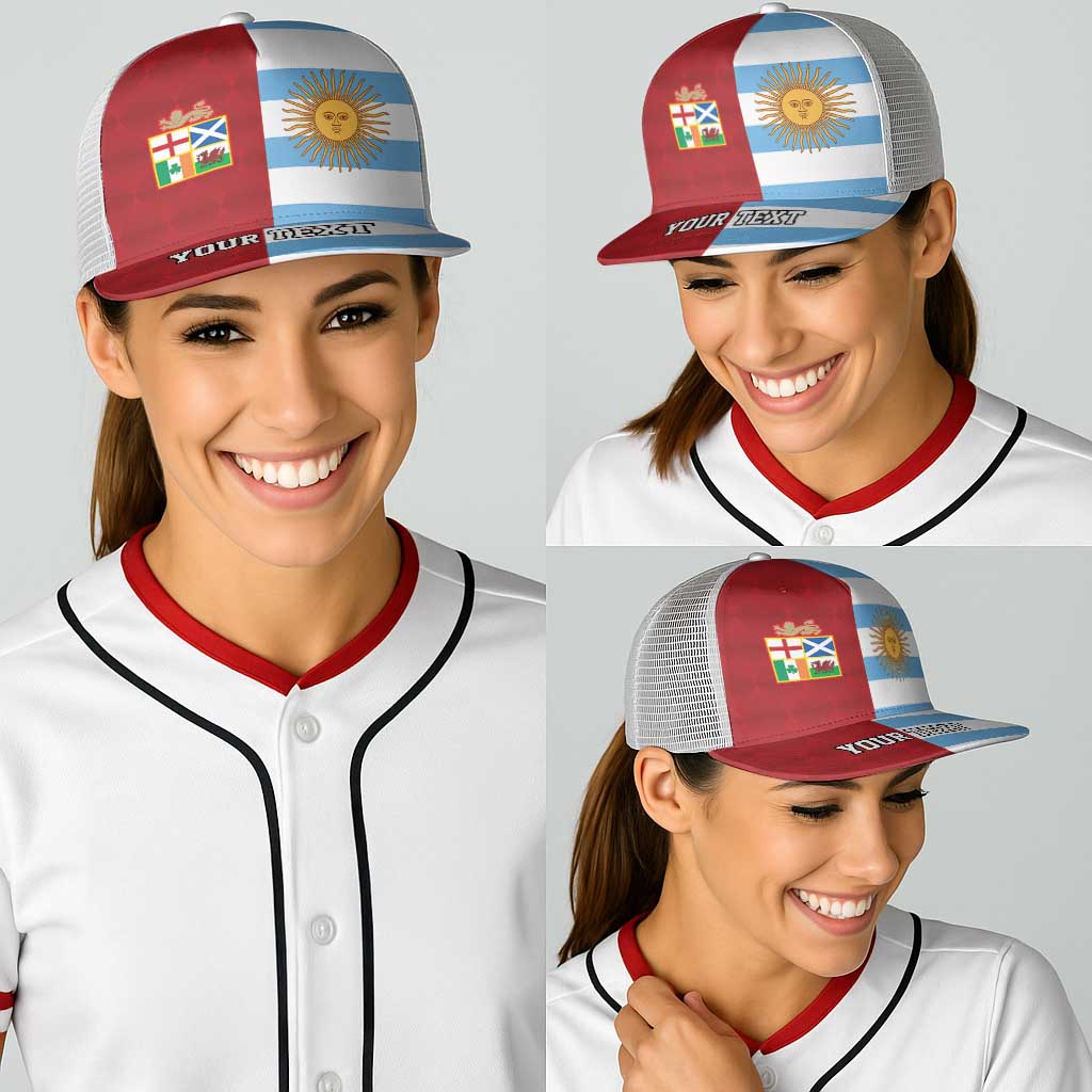 Personalised British Lions-Argentina Baseball Net Cap Sporty Style - Aussie Hoodie