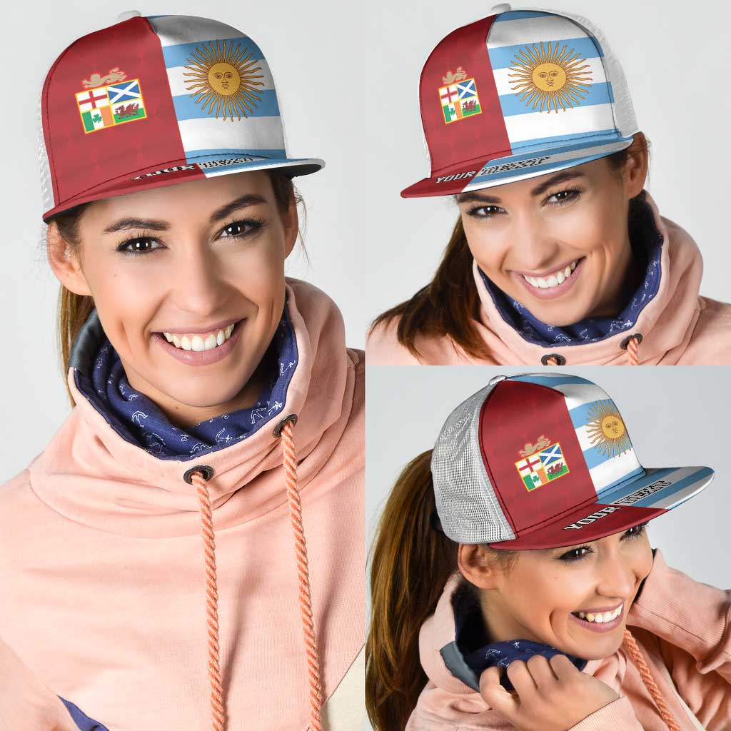 Personalised British Lions-Argentina Mesh Trucker Cap Sporty Style - Aussie Hoodie