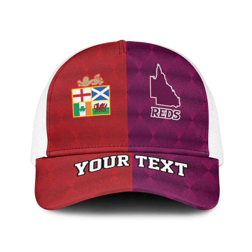Personalised British Lions Australia Queensland Mesh Trucker Cap Sporty Style - Aussie Hoodie