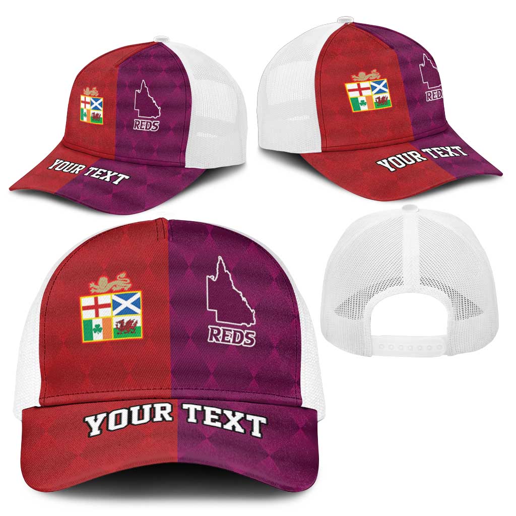Personalised British Lions Australia Queensland Mesh Trucker Cap Sporty Style - Aussie Hoodie