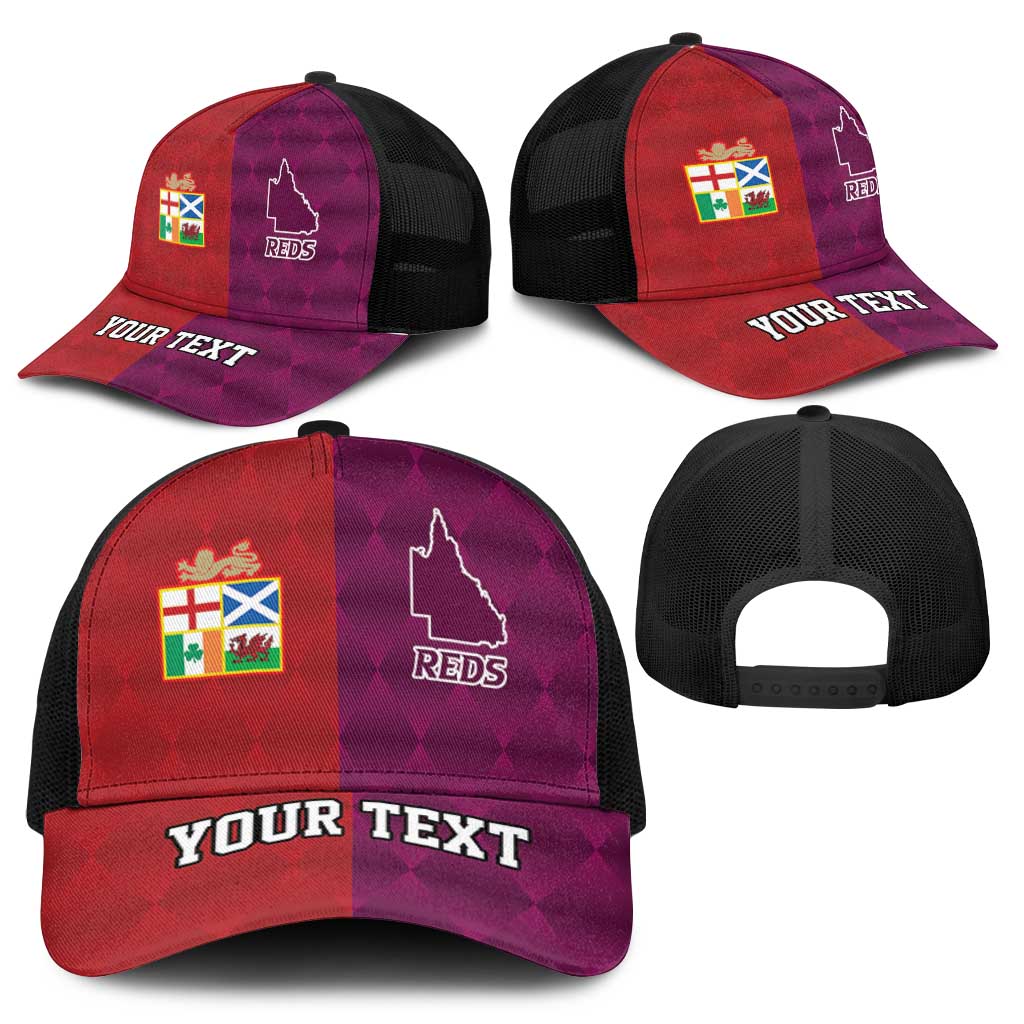 Personalised British Lions Australia Queensland Mesh Trucker Cap Sporty Style - Aussie Hoodie