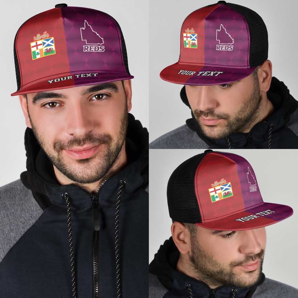 Personalised British Lions Australia Queensland Mesh Trucker Cap Sporty Style - Aussie Hoodie