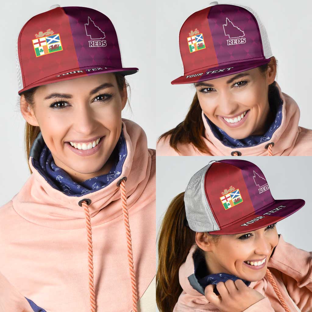Personalised British Lions Australia Queensland Mesh Trucker Cap Sporty Style - Aussie Hoodie