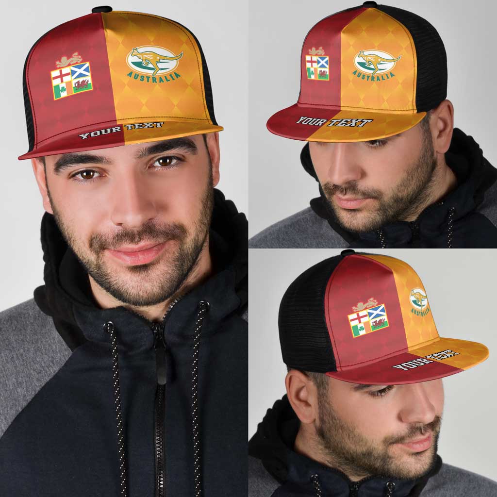 Personalised British Lions Australia Wallabies Mesh Trucker Cap Sporty Style - Aussie Hoodie