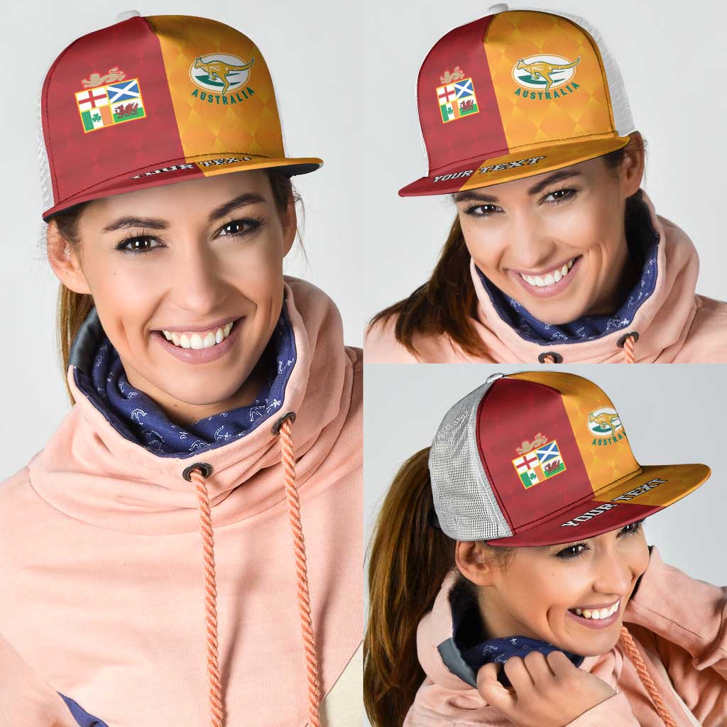 Personalised British Lions Australia Wallabies Mesh Trucker Cap Sporty Style - Aussie Hoodie