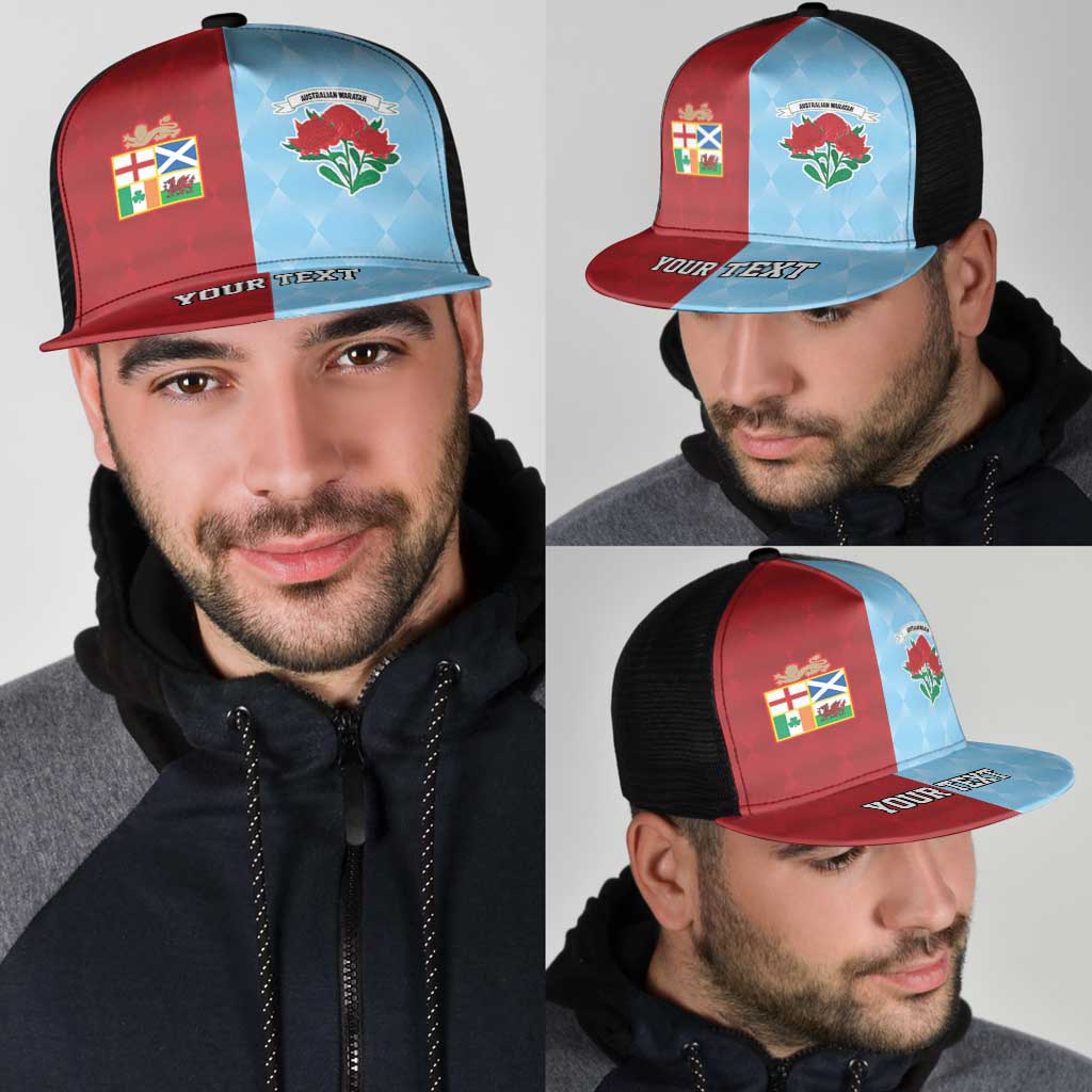 Personalised British Lions Australia Waratahs Mesh Trucker Cap Sporty Style - Aussie Hoodie