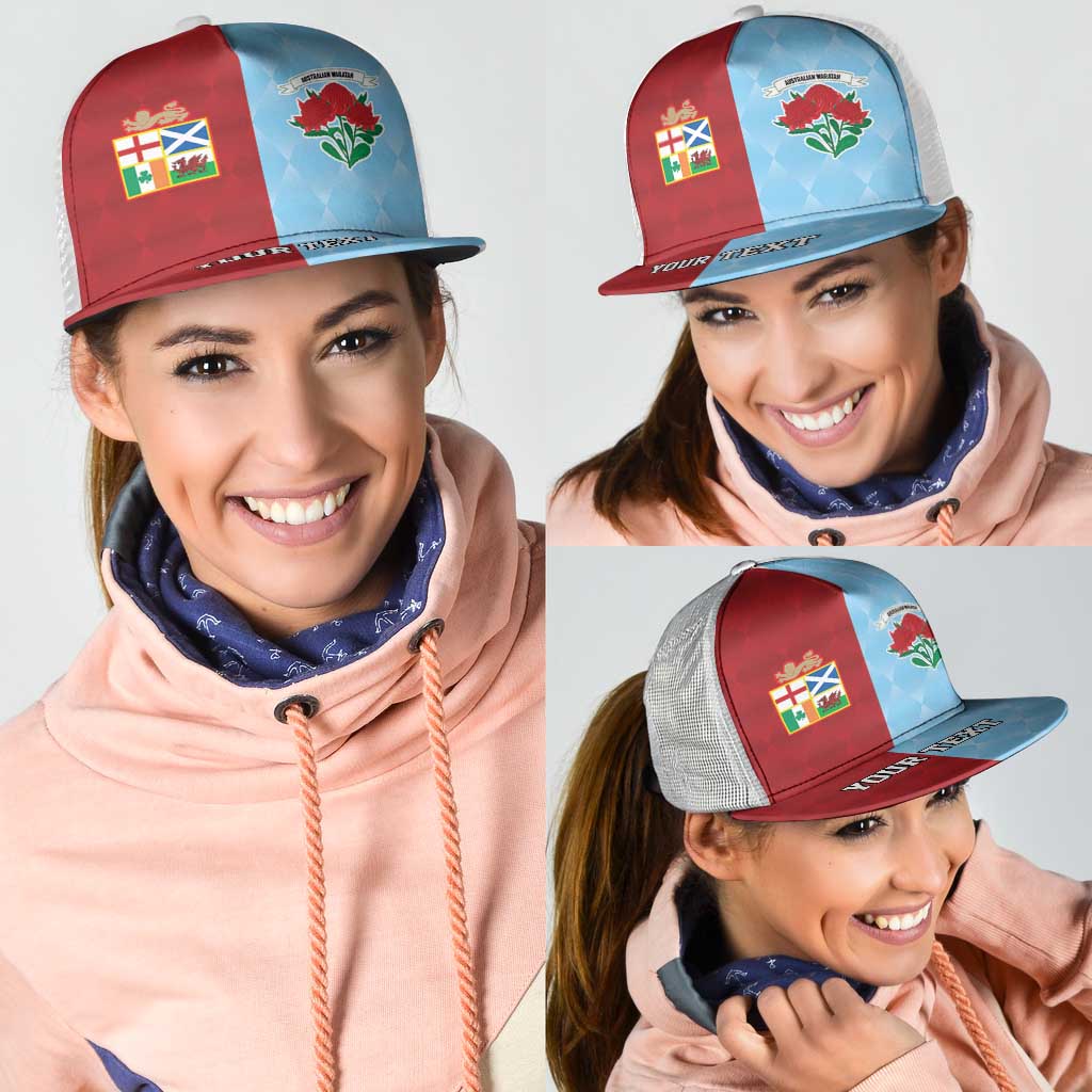 Personalised British Lions Australia Waratahs Mesh Trucker Cap Sporty Style - Aussie Hoodie