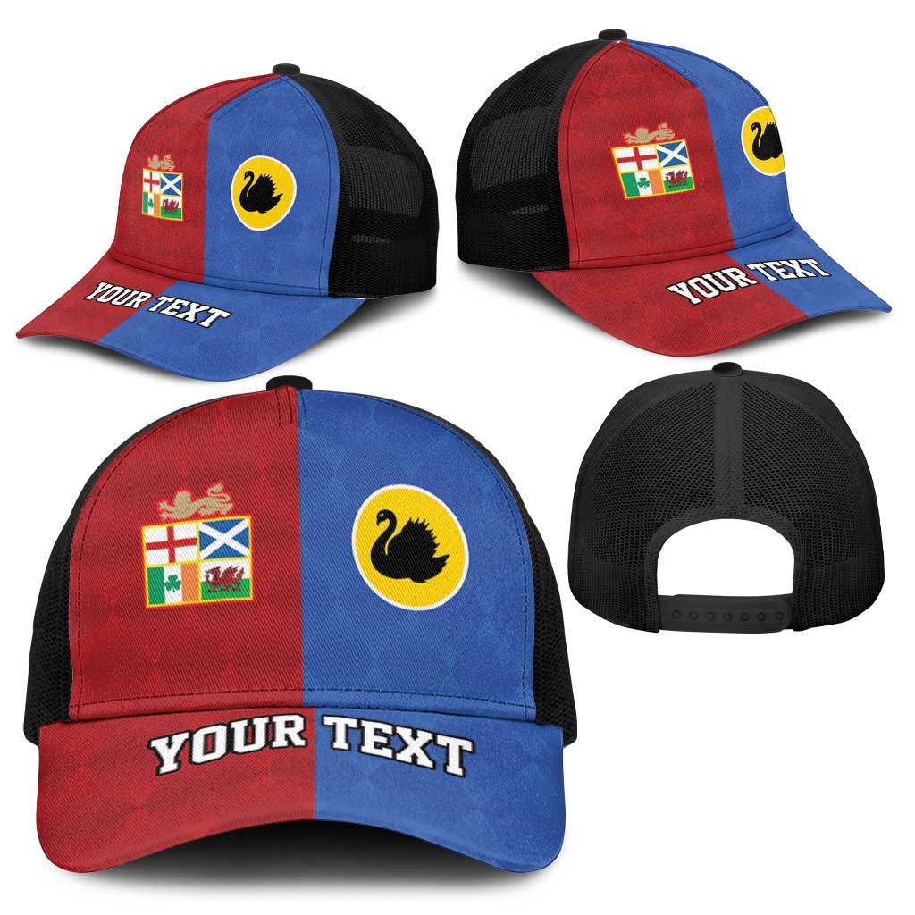 Personalised British Lions Australia Western Force Baseball Net Cap Sporty Style - Aussie Hoodie