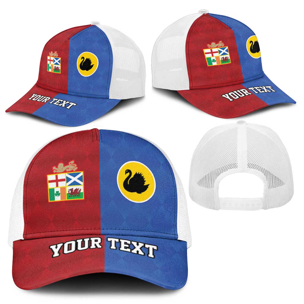 Personalised British Lions Australia Western Force Baseball Net Cap Sporty Style - Aussie Hoodie