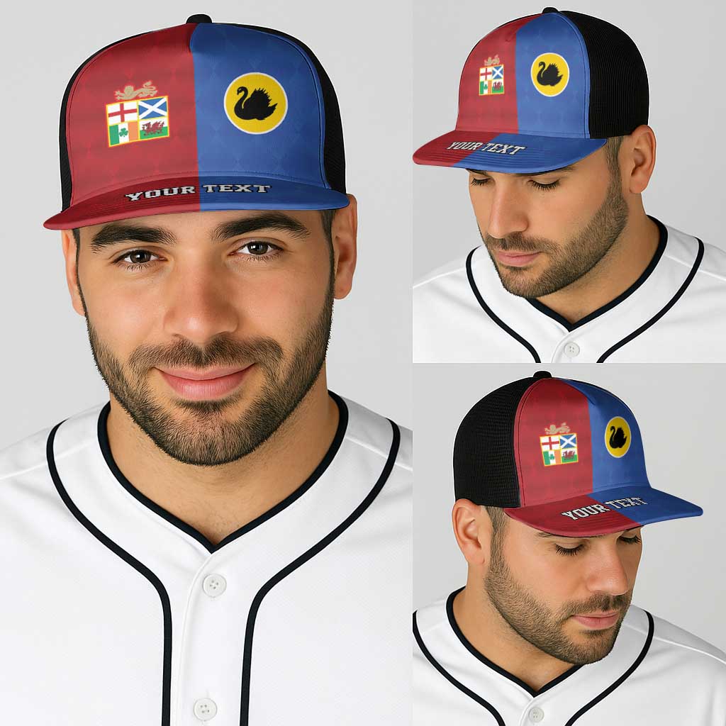 Personalised British Lions Australia Western Force Baseball Net Cap Sporty Style - Aussie Hoodie