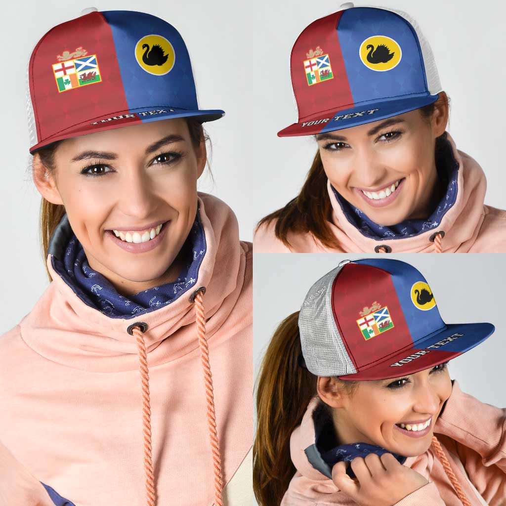 Personalised British Lions Australia Western Force Mesh Trucker Cap Sporty Style - Aussie Hoodie