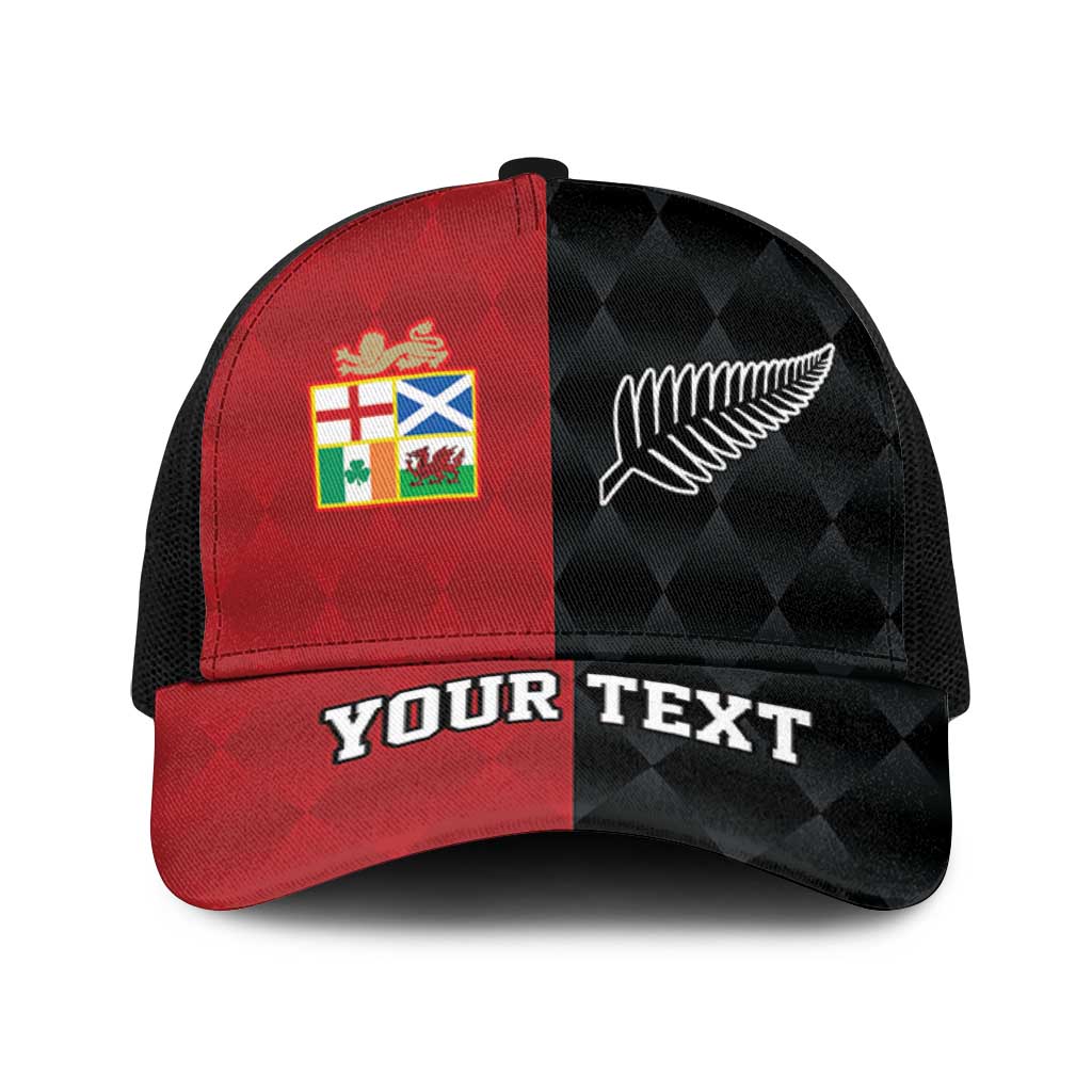 Personalised British Lions New Zealand Baseball Net Cap Sporty Style - Aussie Hoodie