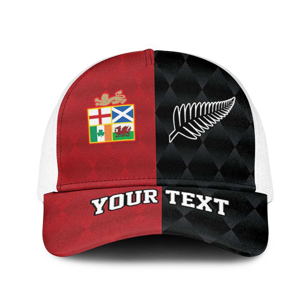 Personalised British Lions New Zealand Baseball Net Cap Sporty Style - Aussie Hoodie