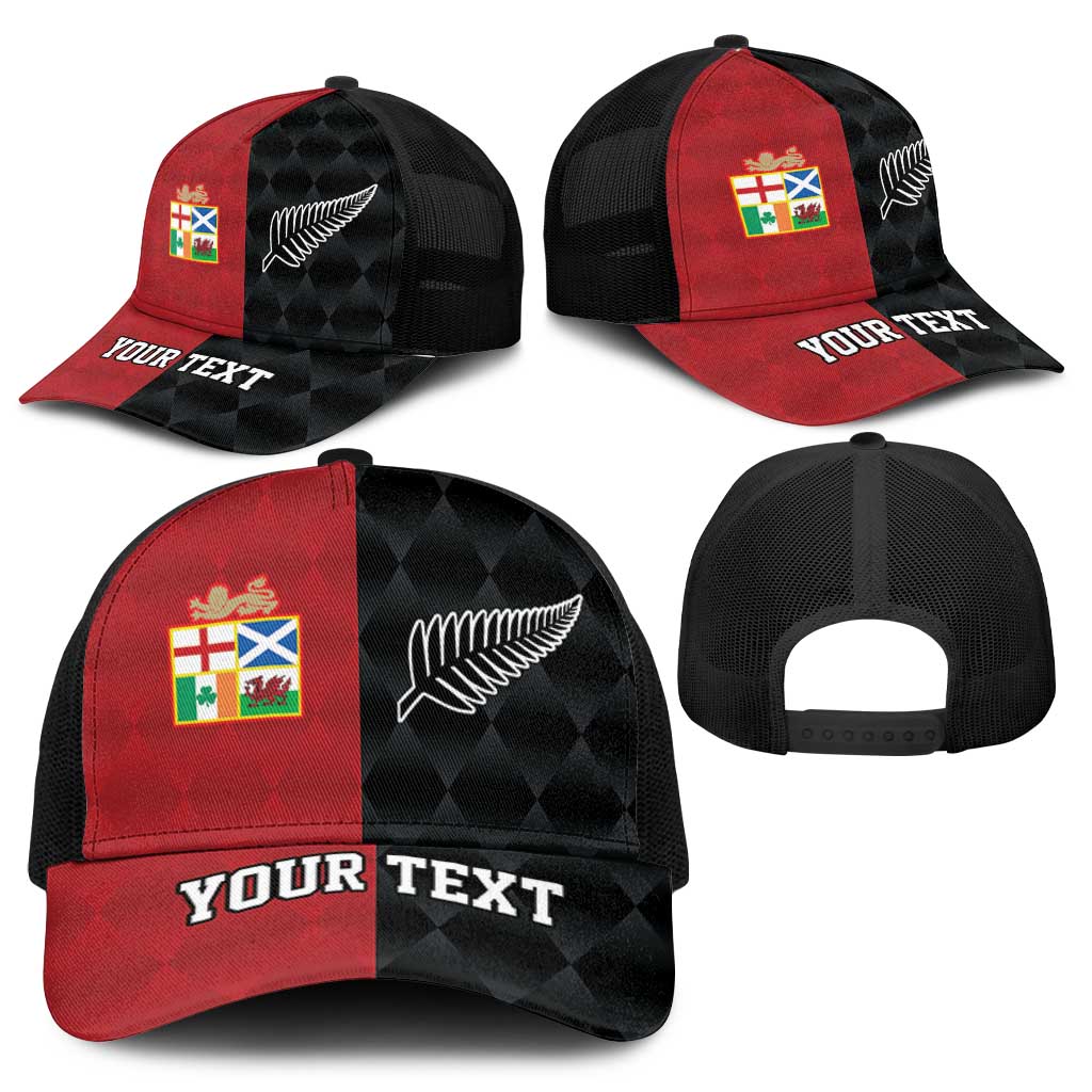 Personalised British Lions New Zealand Baseball Net Cap Sporty Style - Aussie Hoodie