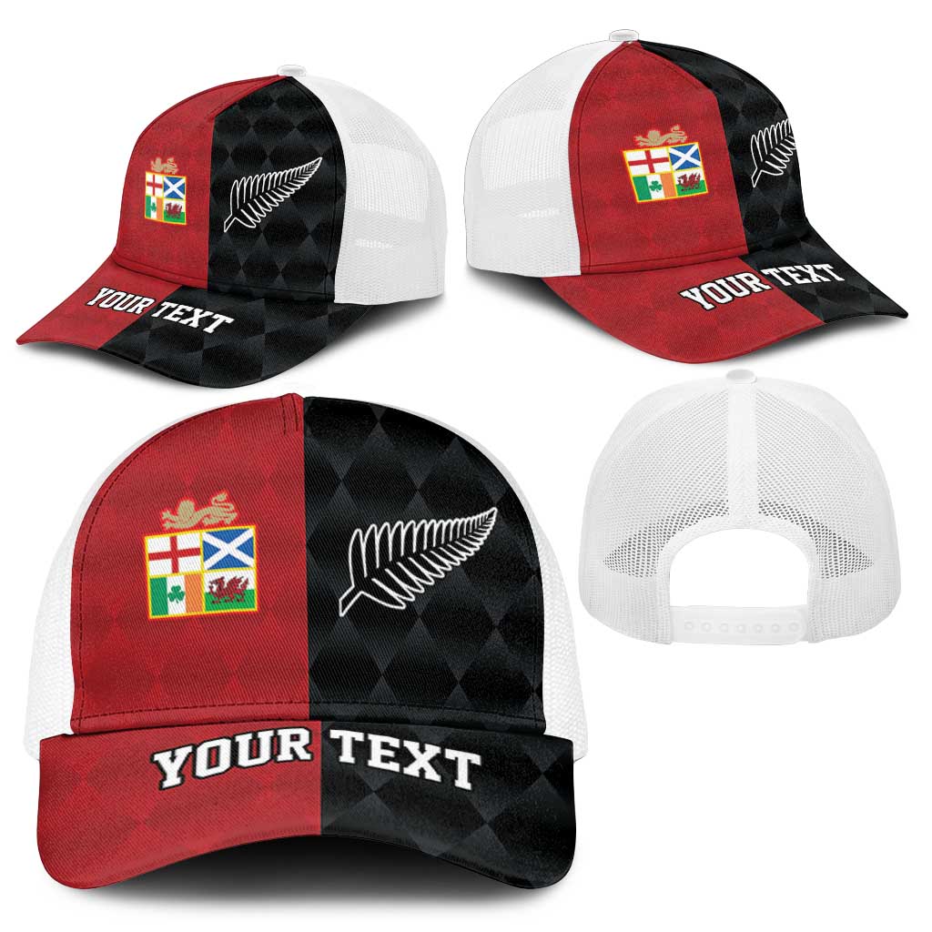 Personalised British Lions New Zealand Baseball Net Cap Sporty Style - Aussie Hoodie