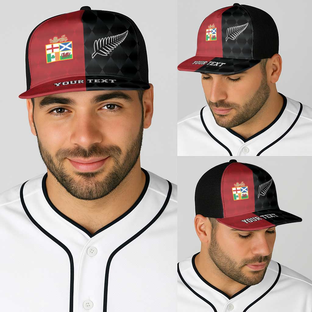 Personalised British Lions New Zealand Baseball Net Cap Sporty Style - Aussie Hoodie