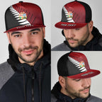 Personalised British Lions New Zealand Mesh Trucker Cap Half Black Fern - Aussie Hoodie