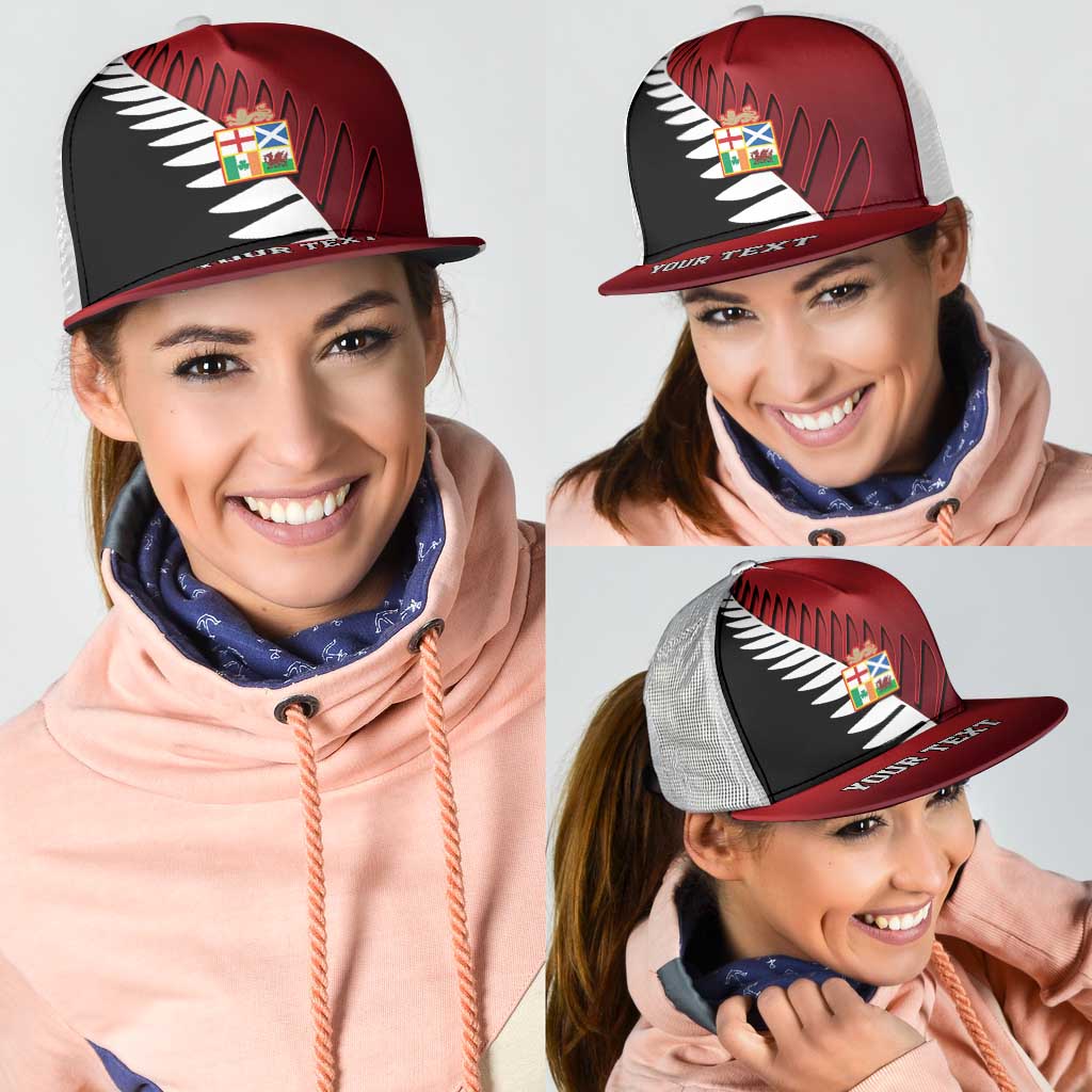 Personalised British Lions New Zealand Mesh Trucker Cap Half Black Fern - Aussie Hoodie