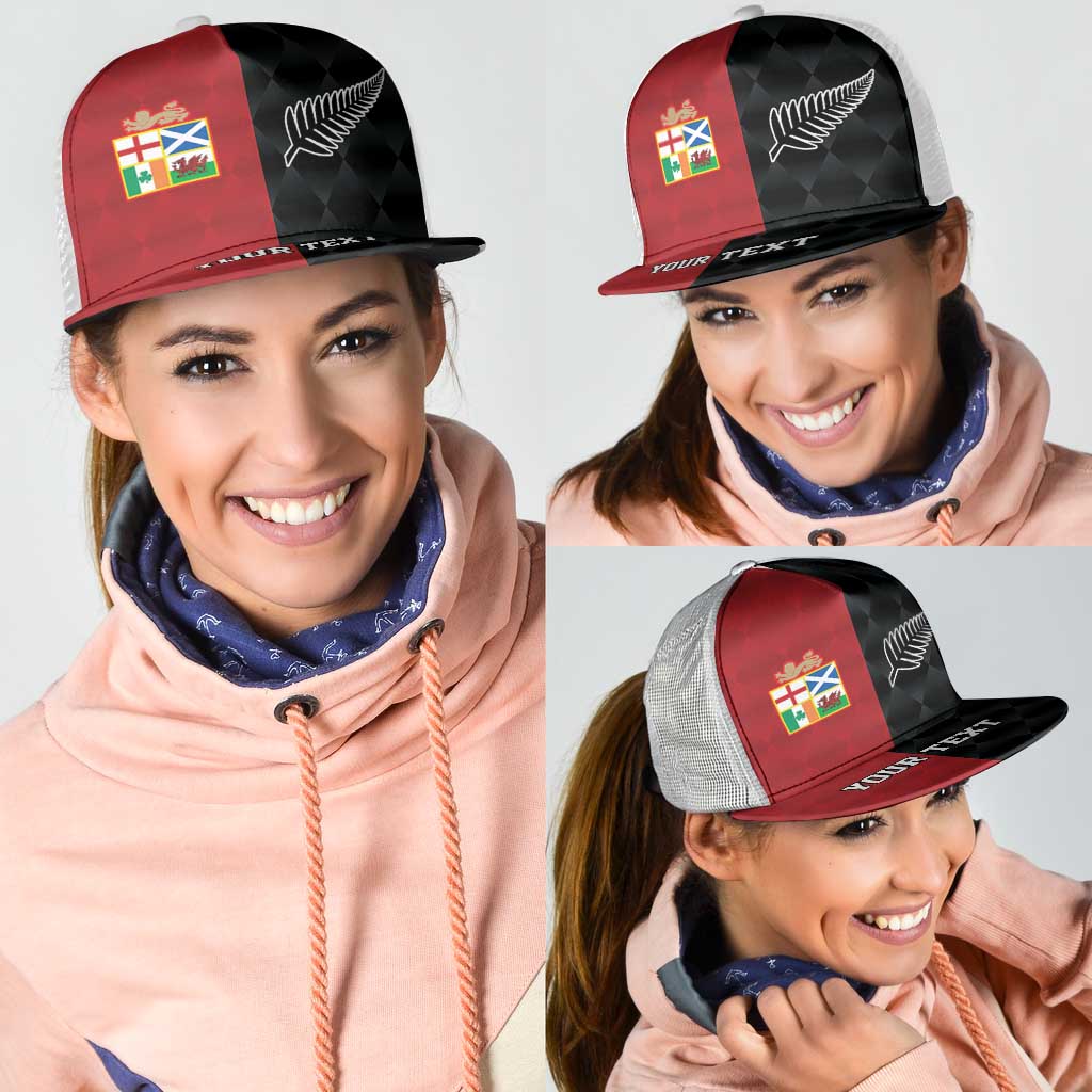 Personalised British Lions New Zealand Mesh Trucker Cap Sporty Style - Aussie Hoodie