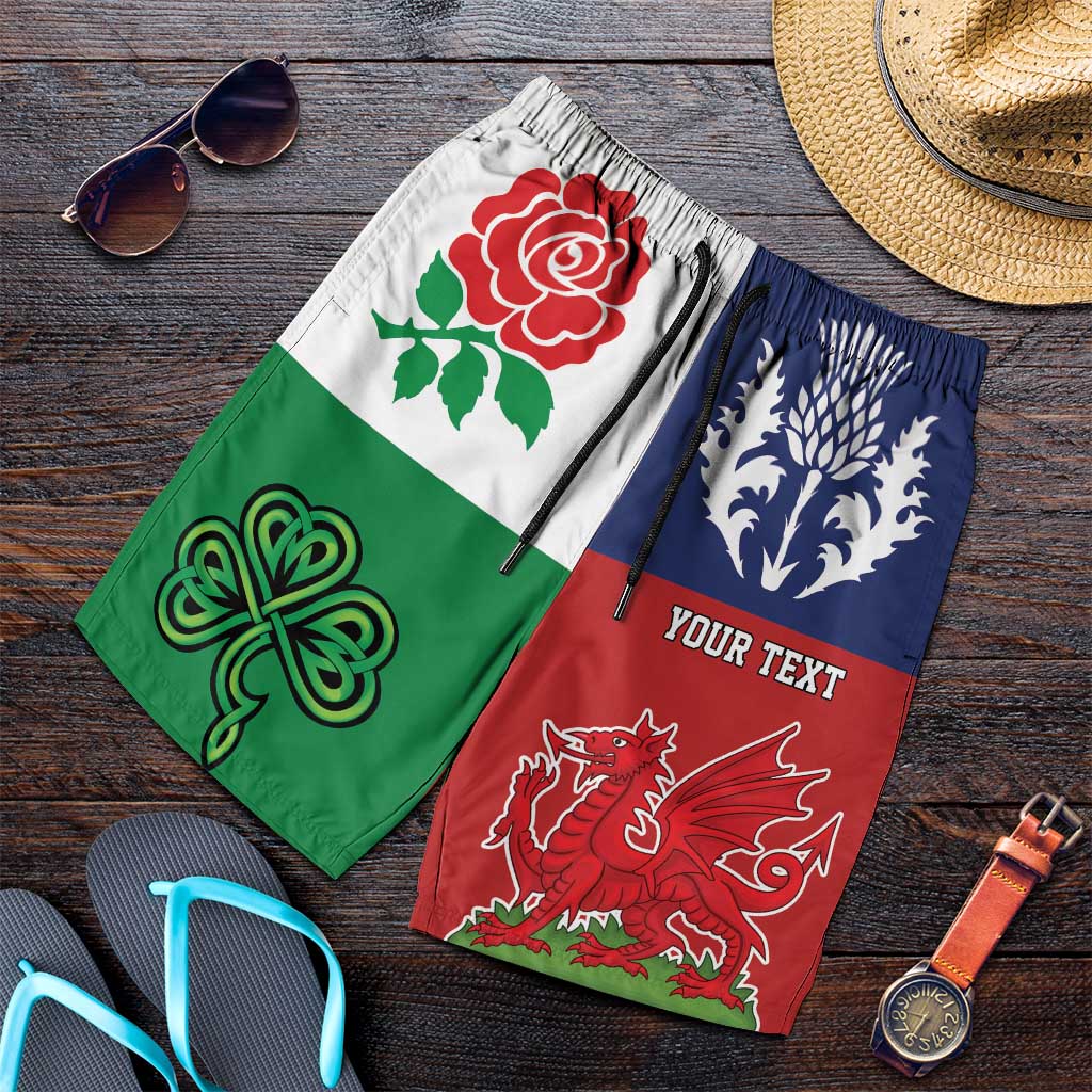 Personalised British Lions Shorts for Men Combination of England Irish Scottish Welsh