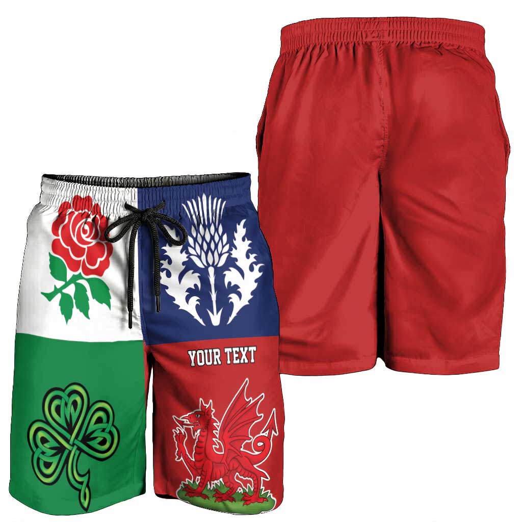 Personalised British Lions Shorts for Men Combination of England Irish Scottish Welsh