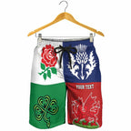 Personalised British Lions Shorts for Men Combination of England Irish Scottish Welsh