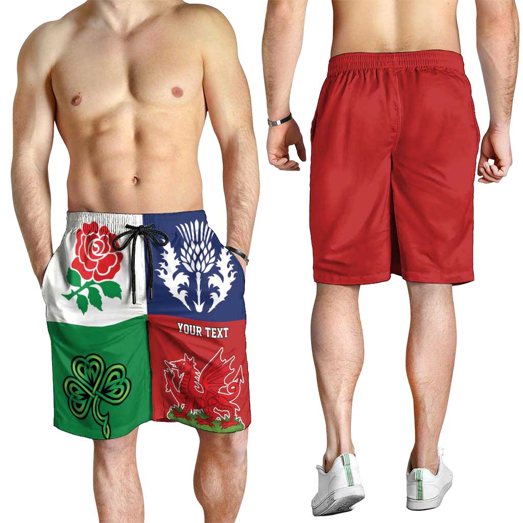 Personalised British Lions Shorts for Men Combination of England Irish Scottish Welsh