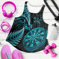 Personalised New Zealand Darts Women Racerback Tank Happiness Is A Tight Threesome Maori Paua Shell