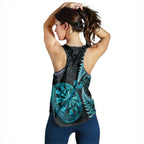 Personalised New Zealand Darts Women Racerback Tank Happiness Is A Tight Threesome Maori Paua Shell