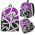 Personalised Poroporo Maori Koru New Zealand Backpack